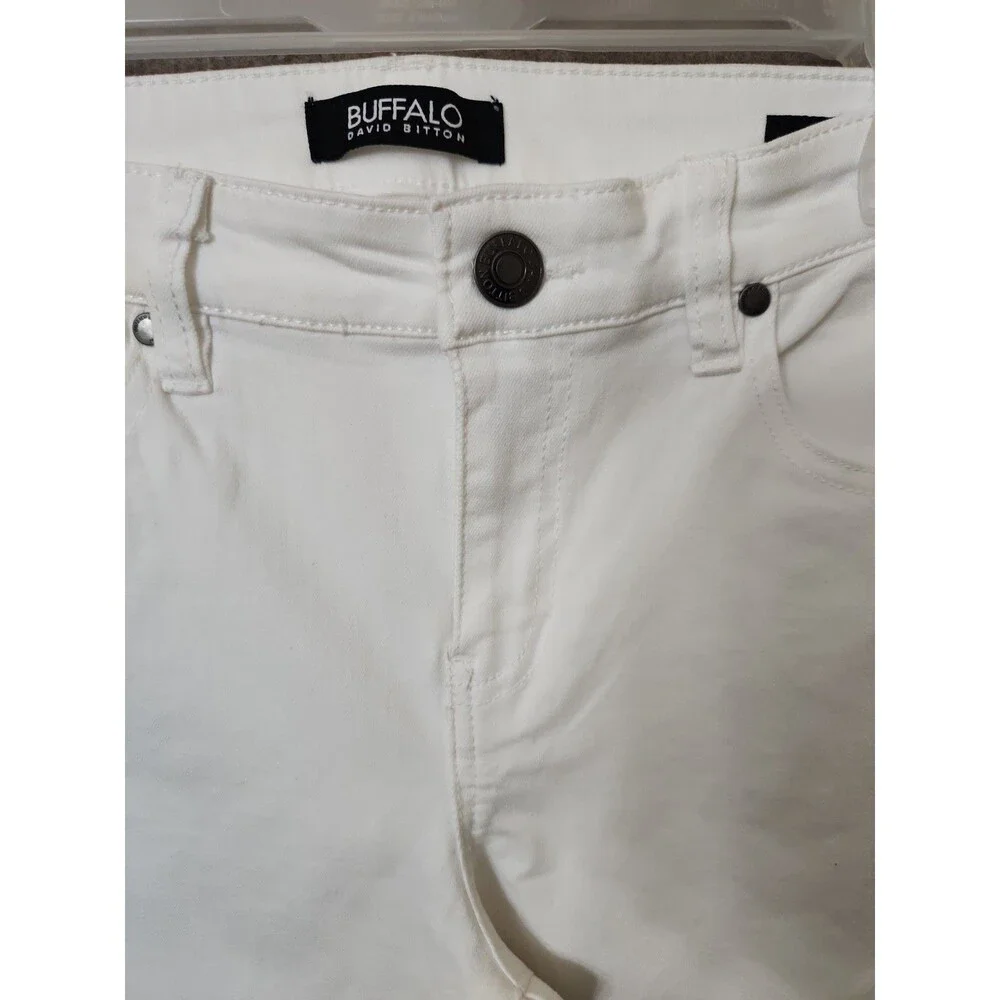 Buffalo David Bitton Aubrey Super Soft Capri Jeans Womens 4 27 White NEW